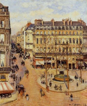 カミーユ・ピサロ Painting - サントノーレ通り 朝の太陽の効果 フランセ劇場広場 1898年 カミーユ・ピサロ